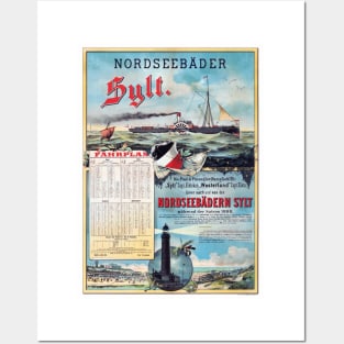 Vintage Travel Poster Nordseebäder Sylt Posters and Art